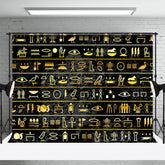 Lofaris Black Gold Egyptian Hieroglyphs Photography Backdrop